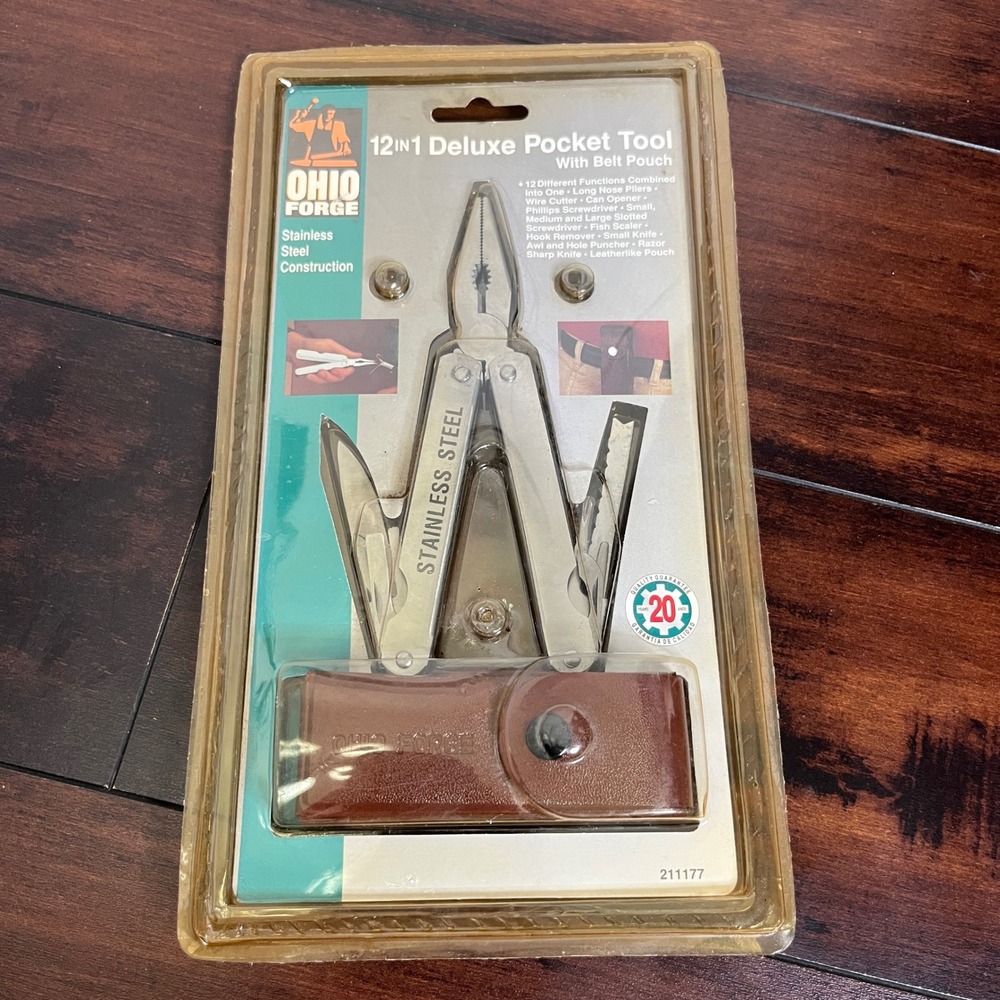 Vintage‎ Deadstock Ohio Forge 12-in-1 Deluxe Pocket Tool Stainless Multi-Tool